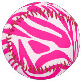 Balle De Softball Impression zèbre rose (Devant gauche)