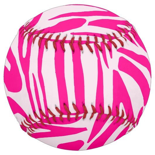 Balle De Softball Impression zèbre rose (Devant)