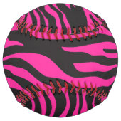 Balle De Softball Impression Zèbre rose et noir (Dos)