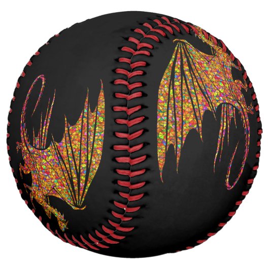 Balle De Softball Incroyable Dragon Mosaïque (Incliné)
