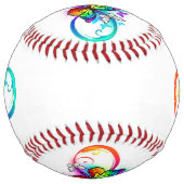 Balle De Softball Infini lumineux avec papillon arc-en-ciel (Devant)