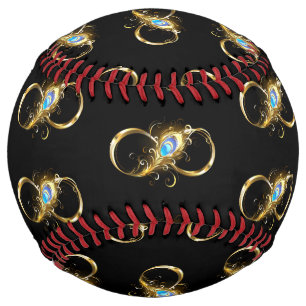 Balle De Softball Infinité avec plume de paon doré