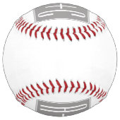 Balle De Softball Initiales de couple modifiables | Blanc et gris (Dos)