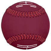 Balle De Softball Initiales de couples simples | Blanc et bordeaux (Dos)