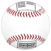 Balle De Softball Initiales minimales modernes et logo de nom (Dos)