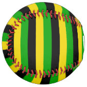 Balle De Softball Jamaican Flag Colors Striped (Devant gauche)