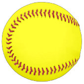 Balle De Softball Jaune clair (couleur solide) (Devant gauche)