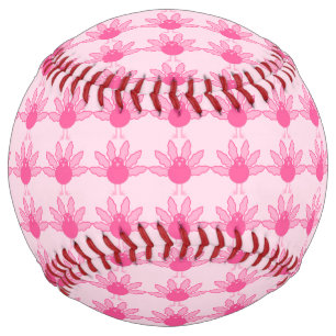 Balle De Softball Joli bébé rose fille Thanksgiving Turquie Motif