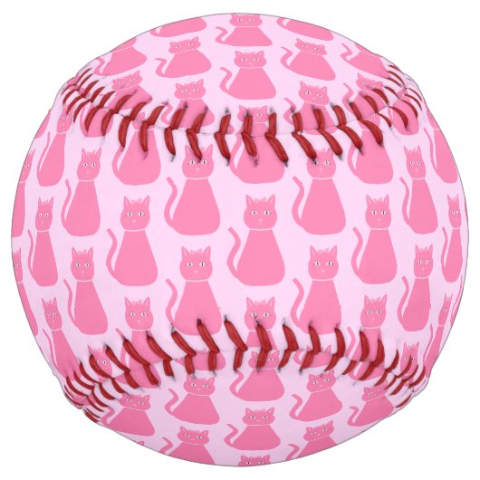 Balle De Softball Joli Chat de fille rose Bébé Motif (Devant)
