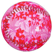 Balle De Softball Jolies Fleurs Rouges (Devant gauche)