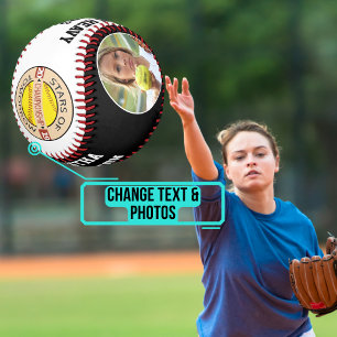 Balle De Softball Joueur vedette et photo d'équipe et softball de lo