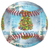 Balle De Softball Joyeuse carte de Noël (Devant)