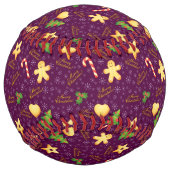 Balle De Softball Joyeux softball de Noël (Dos)