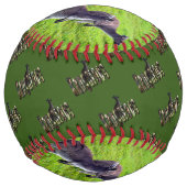 Balle De Softball Kangaroos Et Logo, (Dos)