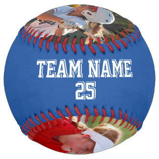 Balle De Softball Kentucky Bleu Blanc Personnalisé 2 photos