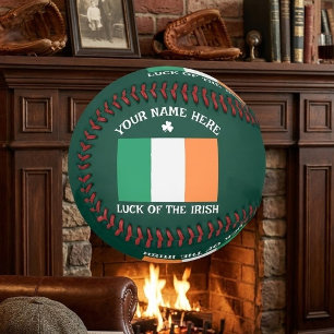 Balle De Softball La Saint-Patrick Drapeau Irlande Nom Personnalisé