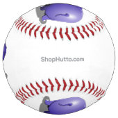 Balle De Softball La Softball Hippopotame Violet (Dos)