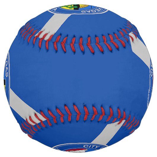 Balle De Softball Le base-ball patriotique avec le drapeau de Las (Devant)