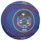 Balle De Softball Le base-ball patriotique avec le drapeau de l'Utah (Devant gauche)