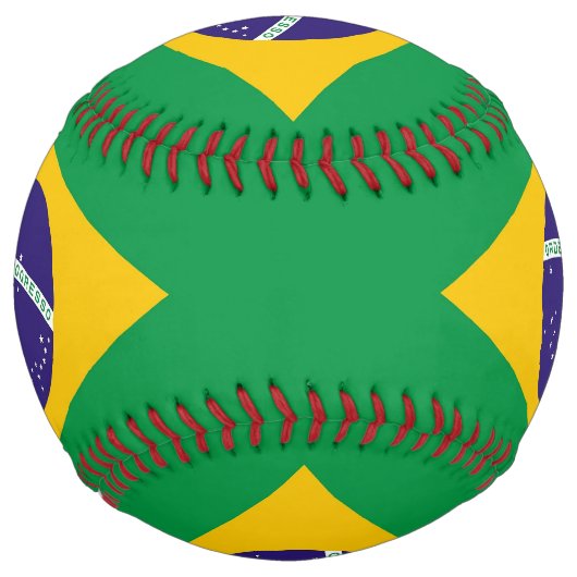 Balle De Softball Le base-ball patriotique avec le drapeau du Brésil (Devant)