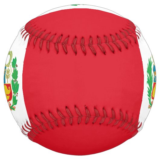 Balle De Softball Le base-ball patriotique avec le drapeau du Pérou (Devant)