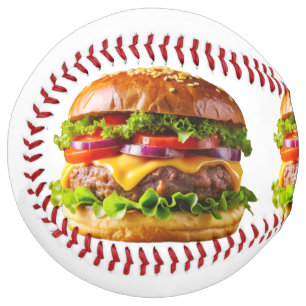 Balle De Softball Le cheeseburger alléchant de SlipperyJoe au bacon