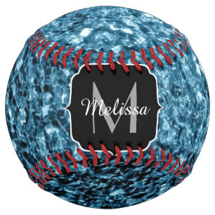 Balle De Softball Légère fausse étincelle de paillettes de bleu bébé