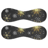 Balle De Softball Les flocons dorés de Noël sur l'Arrière - plan noi (Panneaux)