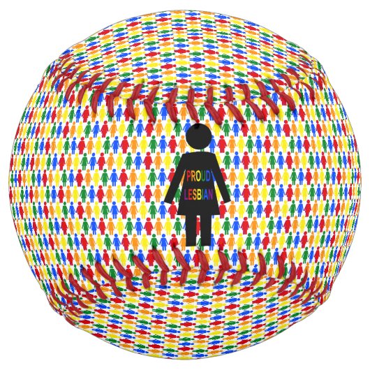 Balle De Softball Lesbienne LGBTQ Silhouette et Rainbow Ladies (Devant)