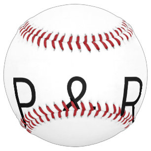 Balle De Softball Lettre initiale du couple ajoutée au partenaire ro