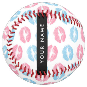 Balle De Softball Lèvres Roses, Lèvres Bleues, Baiser, Votre Nom, Pe