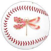 Balle De Softball libellule de fleurs avec sakura de bijoux (Devant gauche)