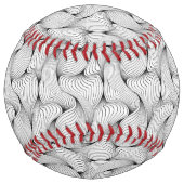 Balle De Softball Lignes entrelacées noir et blanc uniques (Dos)