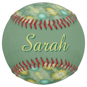 Balle De Softball Liseré Tie-Dye (Personnalisé)