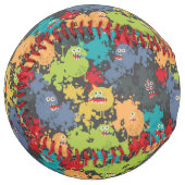 Balle De Softball Little cute funny monsters (Devant gauche)