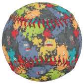 Balle De Softball Little cute funny monsters (Dos)