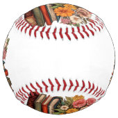 Balle De Softball Livres rétro Fleurs Sauvages (Devant)
