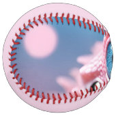 Balle De Softball Lizard rose impressionnant aux yeux bleus (Devant gauche)
