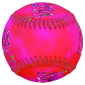 Balle De Softball Logo Du Nom D'Amanda Sur Cravate Rose, (Devant)