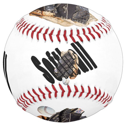 Balle De Softball Logo Et Boule De Gants De Softball, Softball Blanc (Dos)