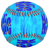 Balle De Softball Logo Natalie Name Sur Blue, (Dos)