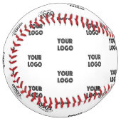 Balle De Softball Logo simple à répéter | Blanc (Devant gauche)