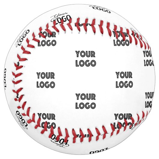 Balle De Softball Logo simple à répéter | Blanc (Devant gauche)