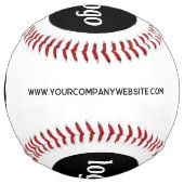 Balle De Softball Logo simple avec texte commercial promotionnel (Devant)