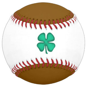 Balle De Softball Lucky 4 Leaf irlandais Clover brun blanc softball