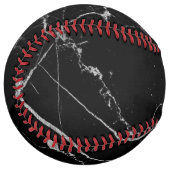 Balle De Softball Marbre noir et argent de la veine (Devant gauche)