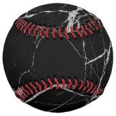Balle De Softball Marbre noir et argent de la veine (Dos)