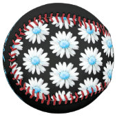 Balle De Softball Marguerites à points bleus (Devant gauche)