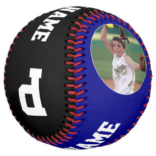 Balle De Softball Marine Blue Custom Softball Player Nom de la photo