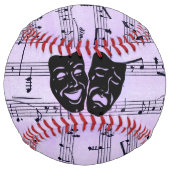 Balle De Softball Masques de musique et de théâtre violets (Dos)